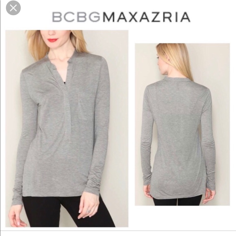 Bcbgmaxazria Rohan Henley Top Size Small